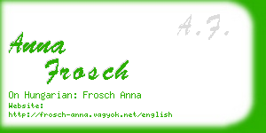 anna frosch business card